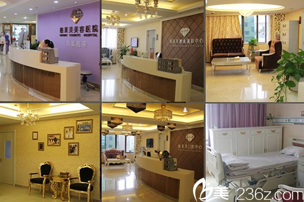 醫(yī)院大廳接待處和病房環(huán)境圖