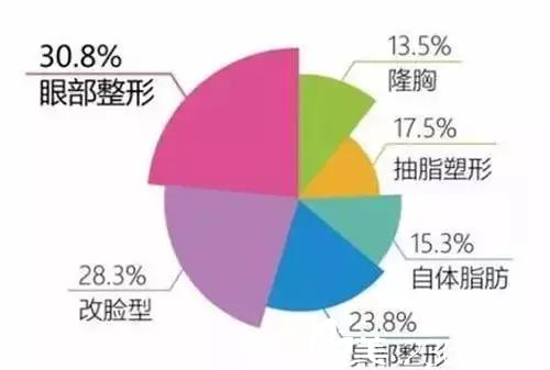雙眼皮在整形行業(yè)內(nèi)所占的百分比