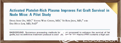 吳東錫院長發(fā)表的PRP脂肪移植論文 吳東錫院長發(fā)表的PRP脂肪移植論文