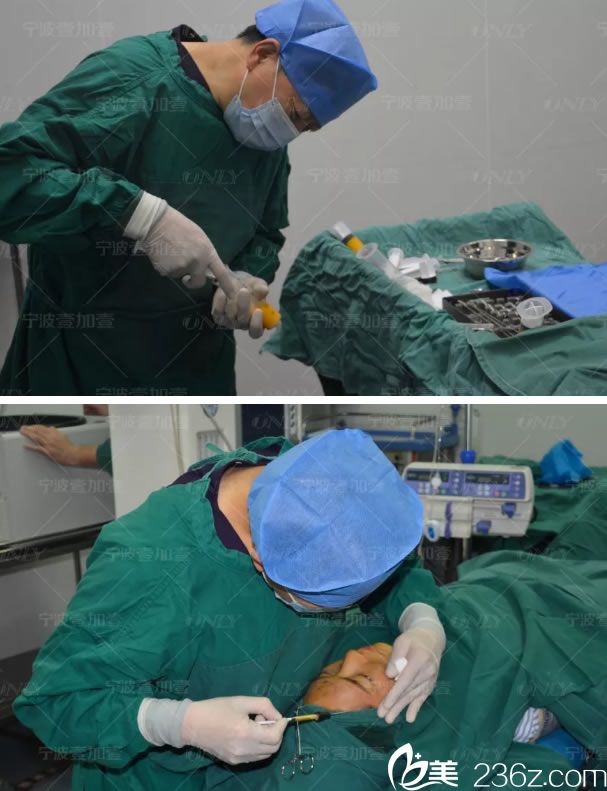 郭光躍院長操作脂肪分離和注射過程
