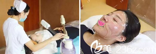 激光祛斑第三步：冷霧噴面后敷醫(yī)用面膜