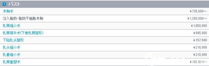 胸部整形價位表 胸部整形價位表
