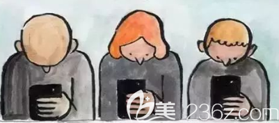 由于長(zhǎng)時(shí)間玩兒手機(jī)引起的頸紋