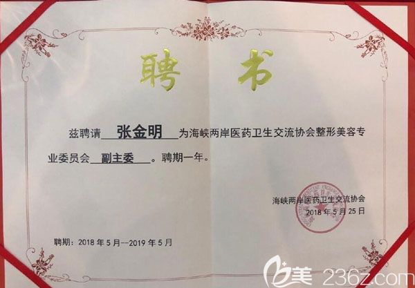 張金明醫(yī)生榮譽(yù)