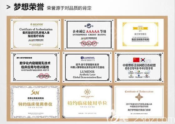 南寧夢(mèng)想整形部分榮譽(yù)圖 南寧夢(mèng)想整形部分榮譽(yù)圖