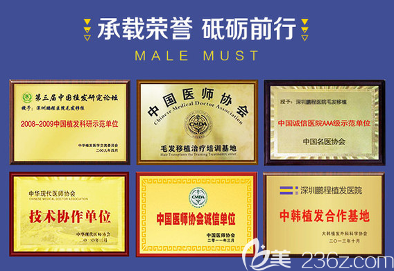深圳鵬程醫(yī)院植發(fā)榮譽(yù)證書