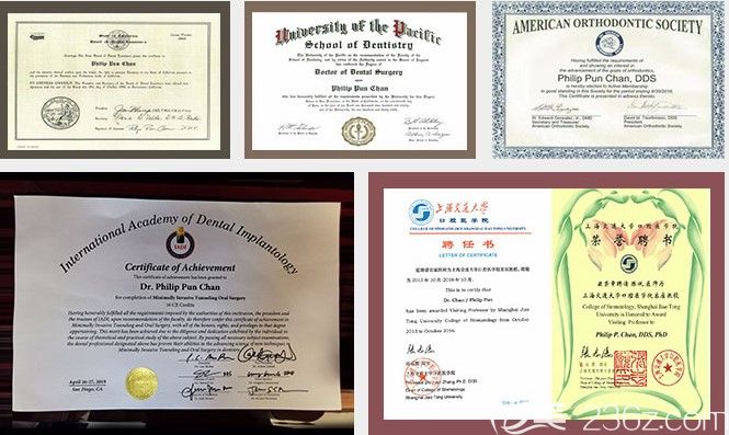 蘇州美奧口腔陳斌院長所榮獲榮譽證書