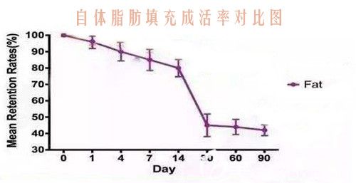 初次填充自體脂肪后成活率對(duì)比圖 初次填充自體脂肪后成活率對(duì)比圖