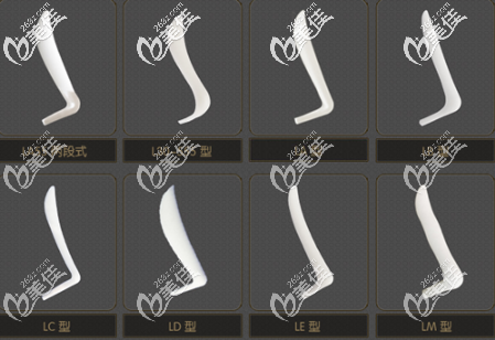 L系列不同型號假體