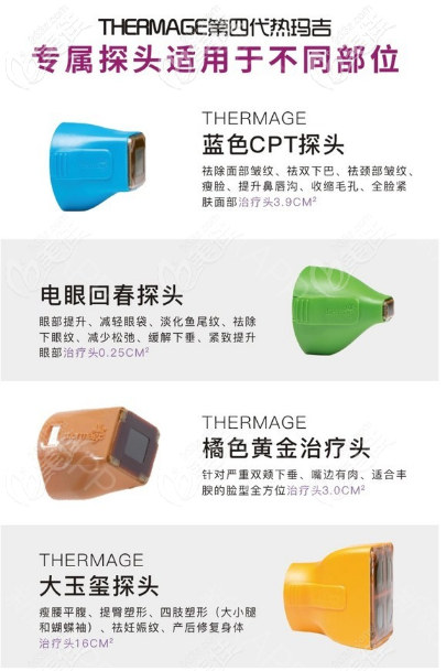 熱瑪吉不同探頭適用于不同部位 熱瑪吉不同探頭適用于不同部位