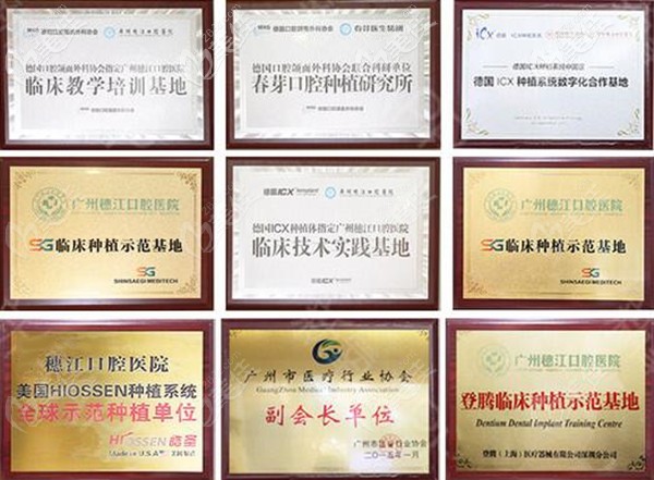廣州穗江口腔部分榮譽圖