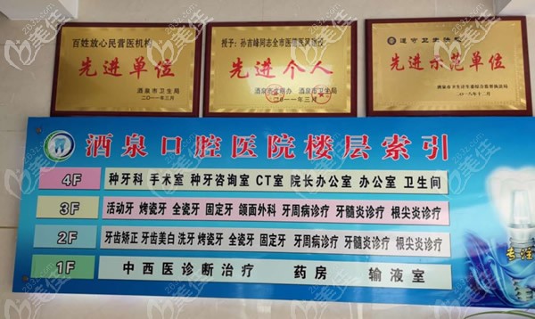 酒泉口腔醫(yī)院樓層索引