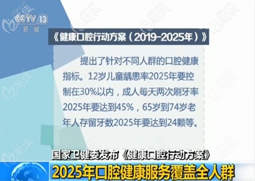 2025年口腔健康服務(wù)覆蓋全人群