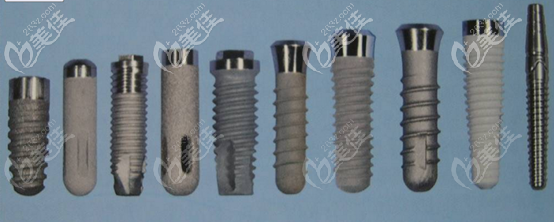 不同品牌的種植體外觀對比 