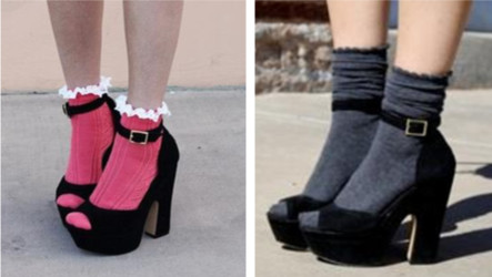 秋季襪子正流行 大膽嘗試短襪配涼鞋